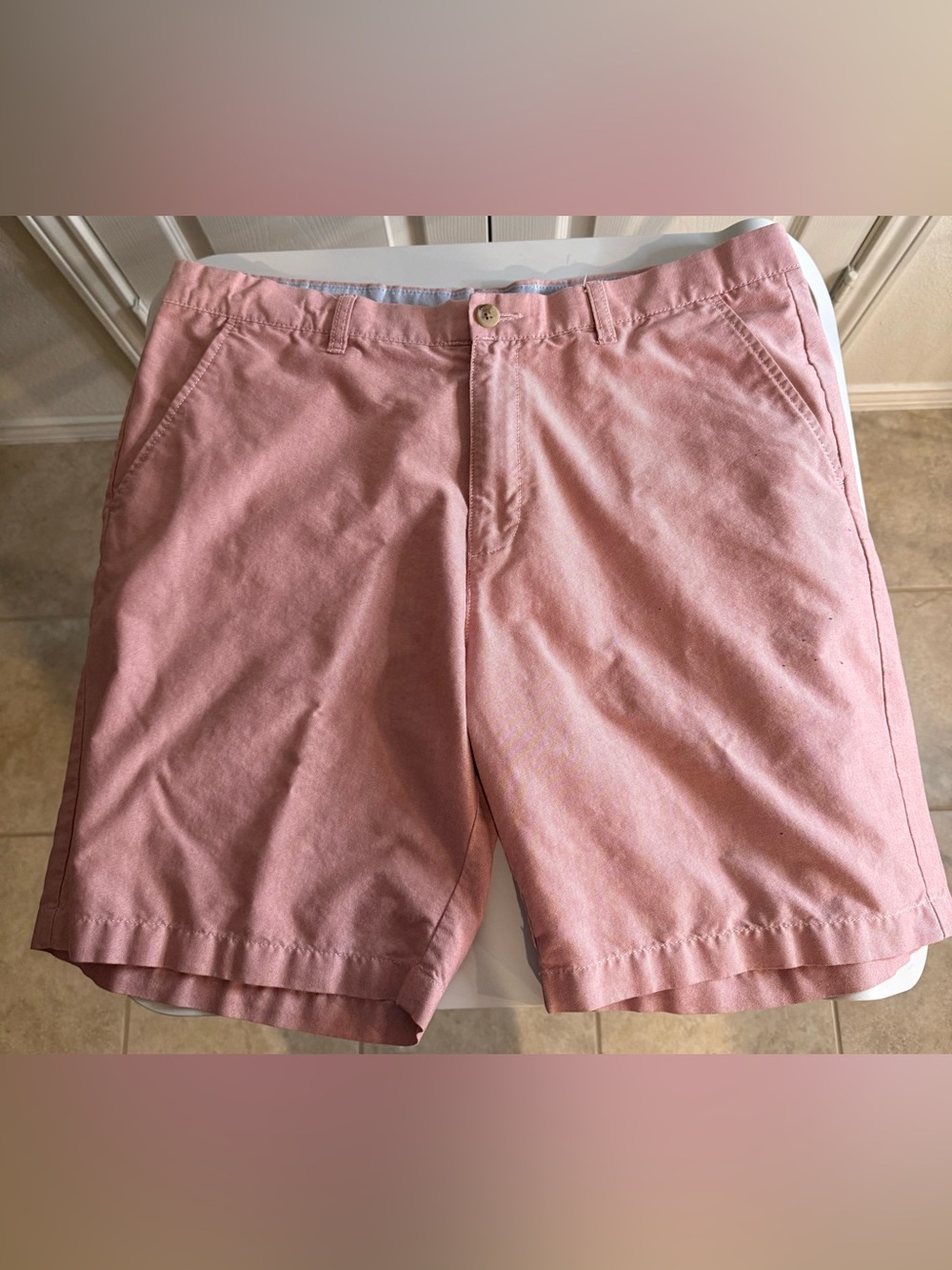 croft & barrow Pink Men's Flat-Front Chino Shorts